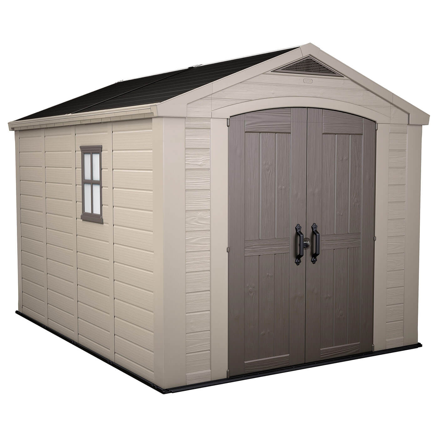 Keter Factor Outdoor Apex Garden Storage Shed 8 x 11 feet - Beige