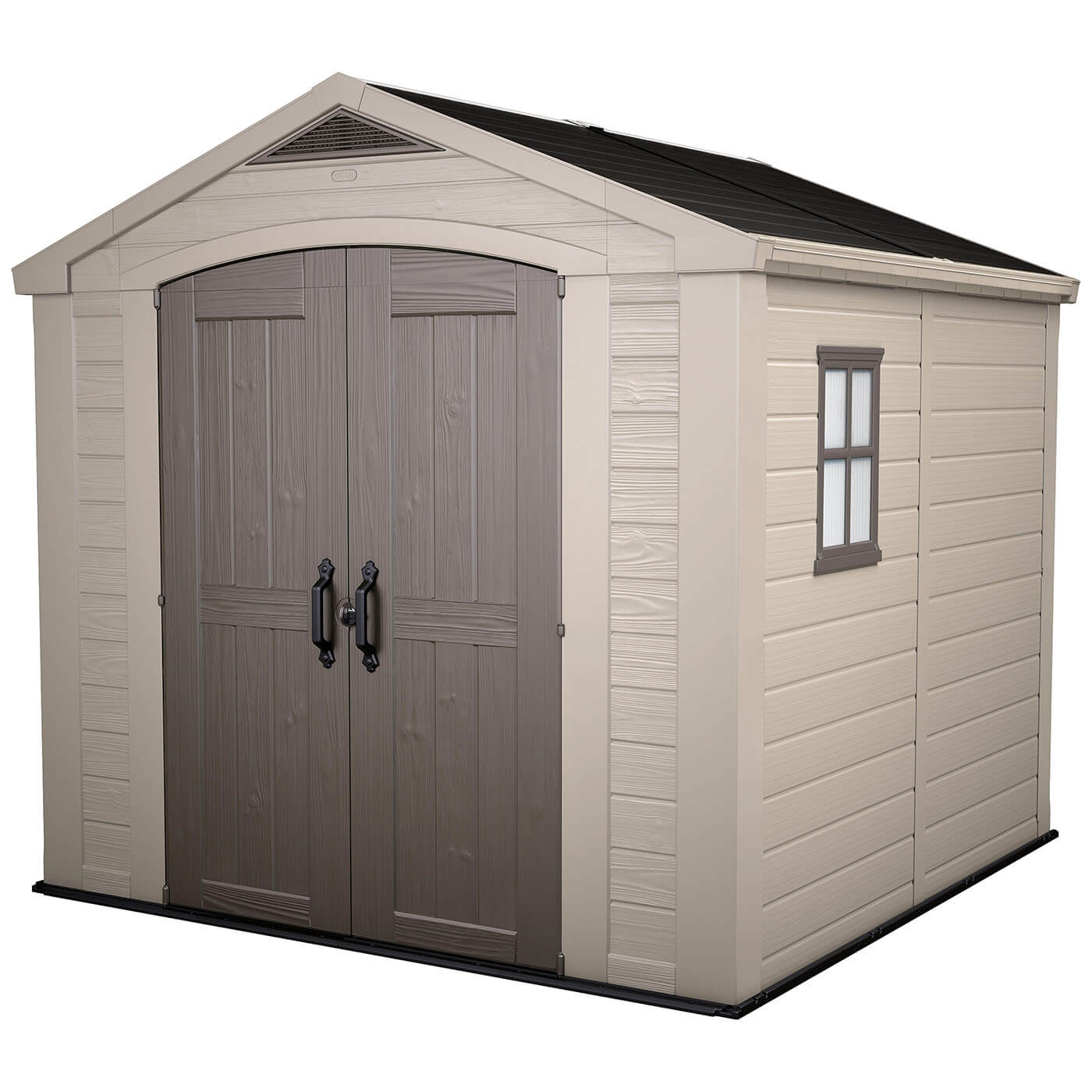 Keter Factor Outdoor Apex Garden Storage Shed 8 x 8 feet - Beige