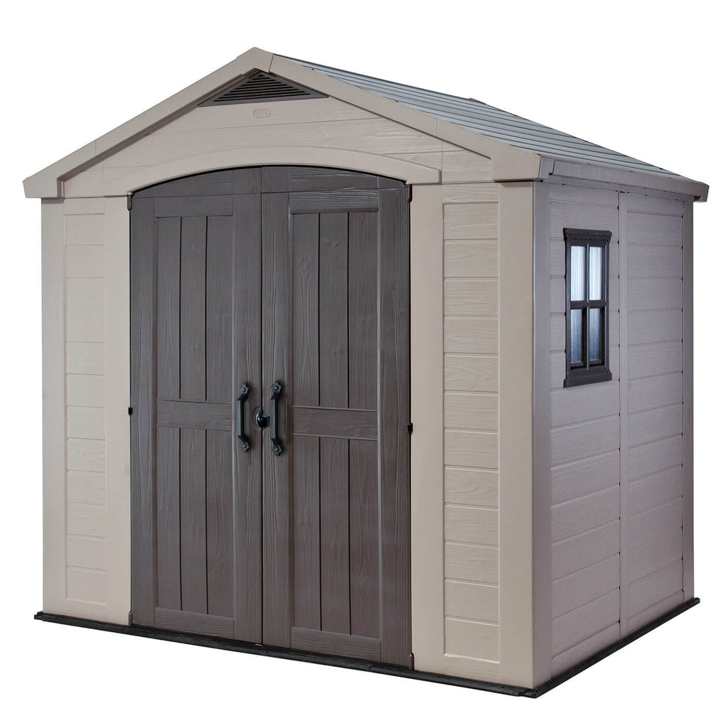 Keter Factor Outdoor Apex Garden Storage Shed 8 x 6 feet - Beige