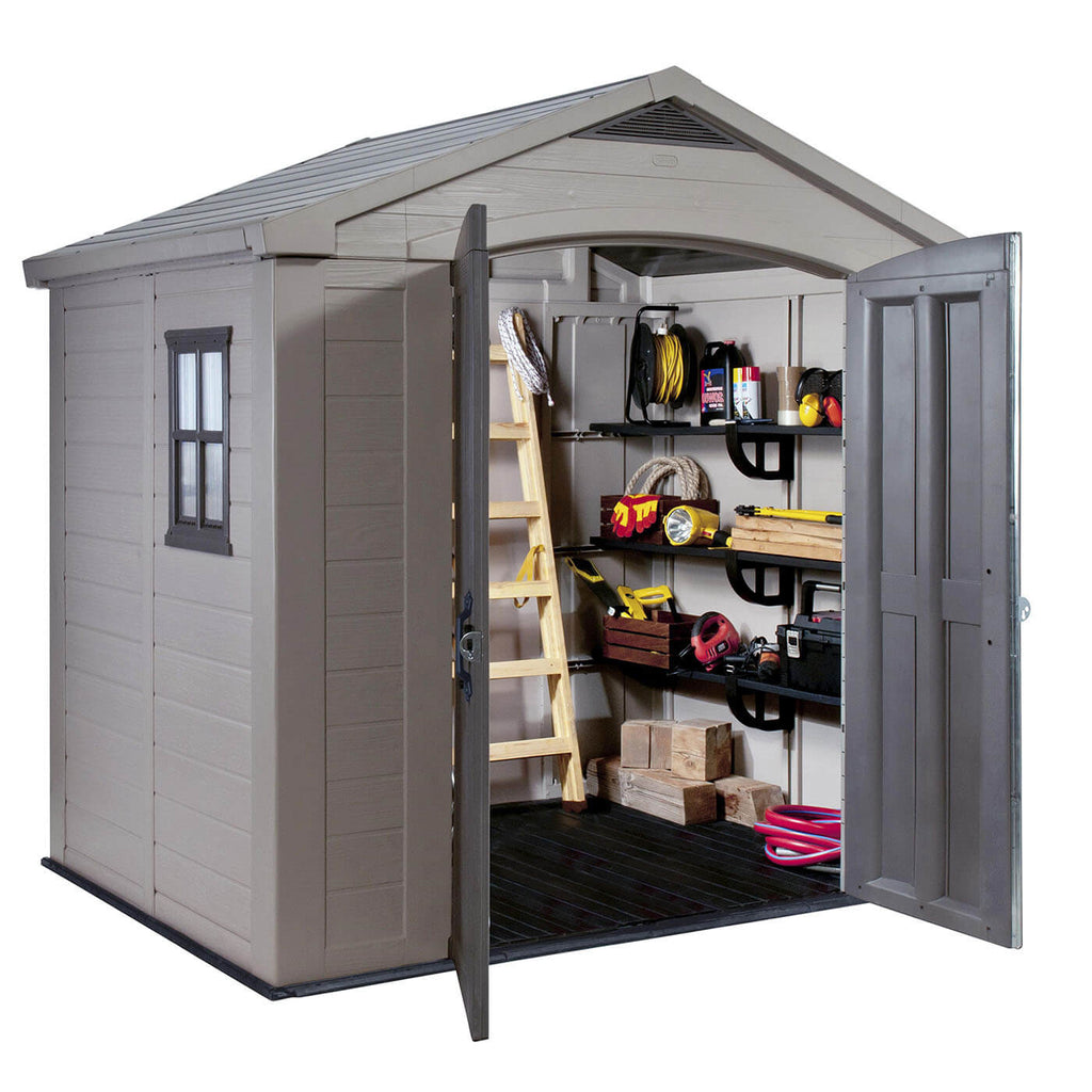 Keter Factor Outdoor Apex Garden Storage Shed 8 x 6 feet - Beige