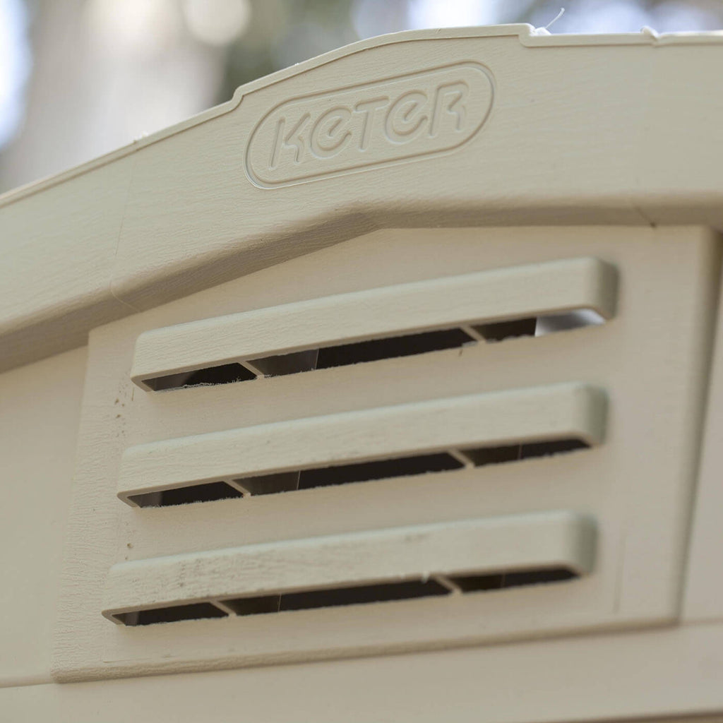 Keter Factor Outdoor Apex Garden Storage Shed, 6 x 6 feet - Beige