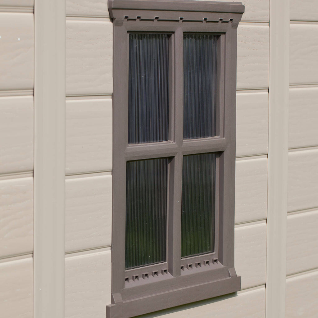 Keter Factor Outdoor Apex Garden Storage Shed, 6 x 6 feet - Beige