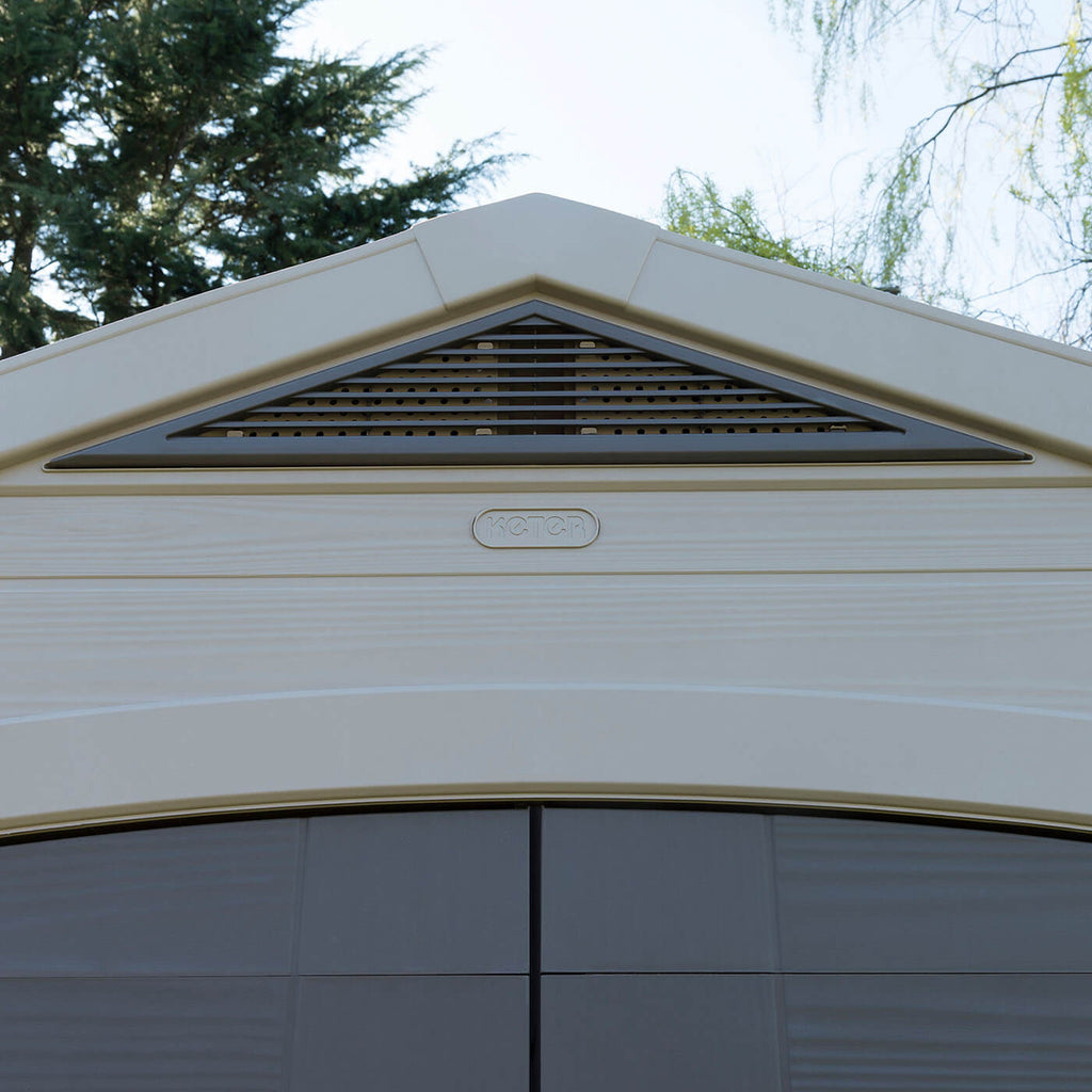 Keter Factor Outdoor Apex Garden Storage Shed 8 x 11 feet - Beige