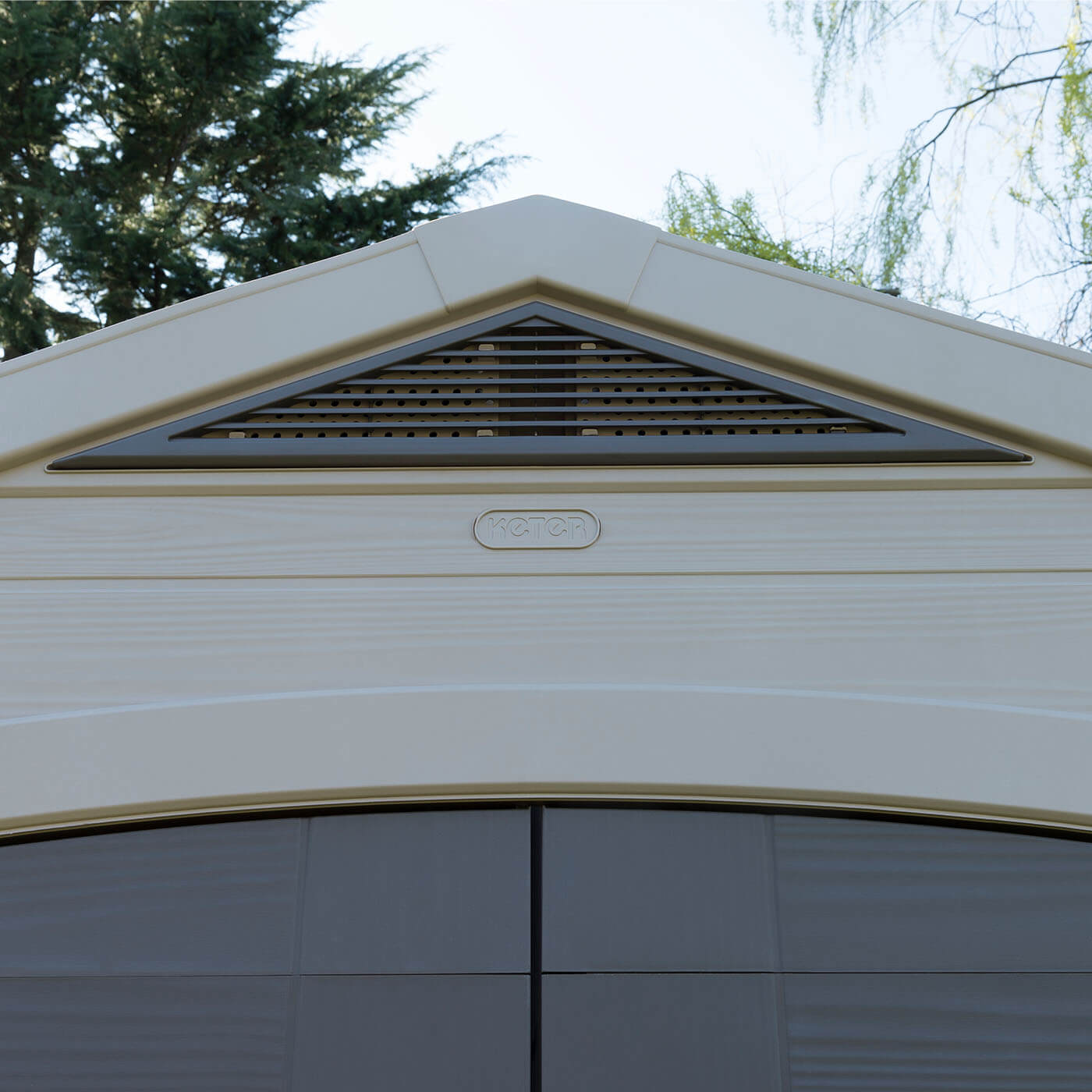 Keter Factor Outdoor Apex Garden Storage Shed 8 x 8 feet - Beige