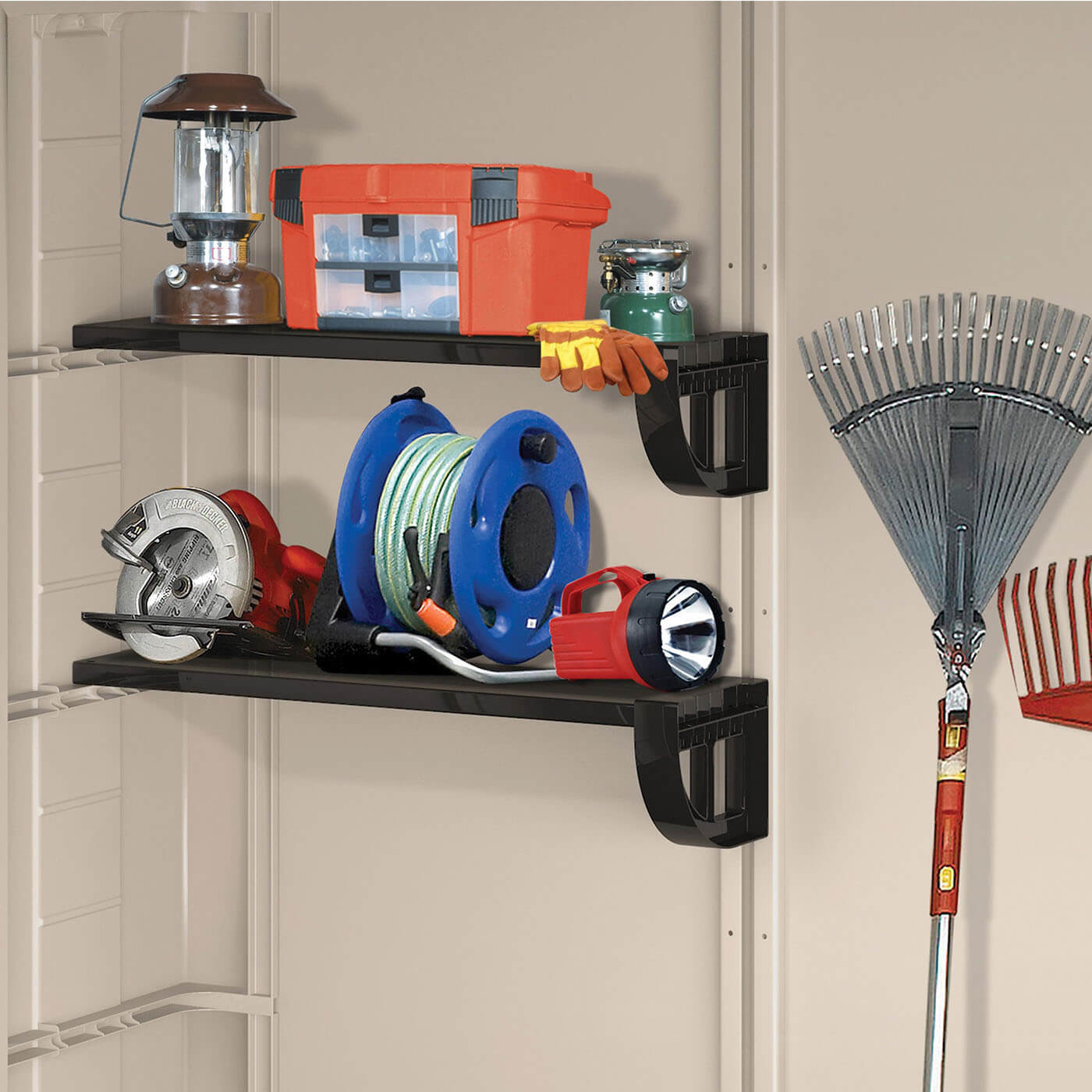 Keter Factor Outdoor Apex Garden Storage Shed, 6 x 6 feet - Beige