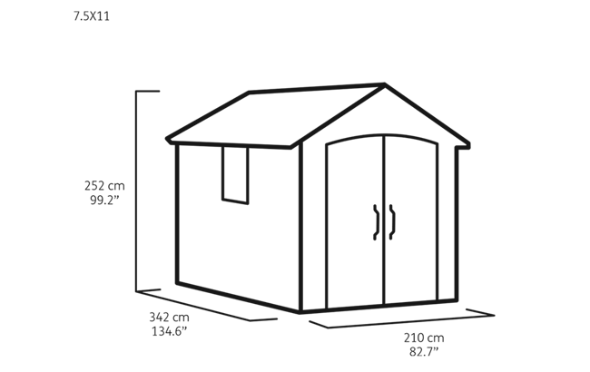 Premier Shed 7.5x11ft - Grey