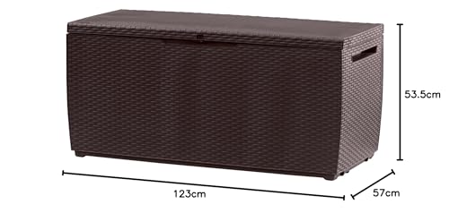 Keter Capri Outdoor Plastic Storage Box Garden Furniture, 123 x 53.5 x 57 cm, Brown