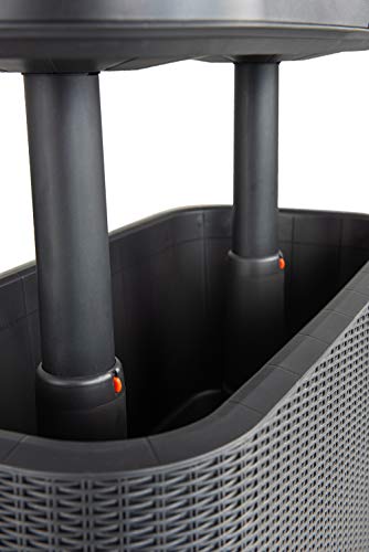 Keter Bevy BAR Cocktail Table, Polypropylene, Anthracite Grey