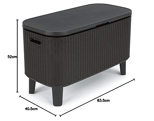 Keter Bevy BAR Cocktail Table, Polypropylene, Anthracite Grey