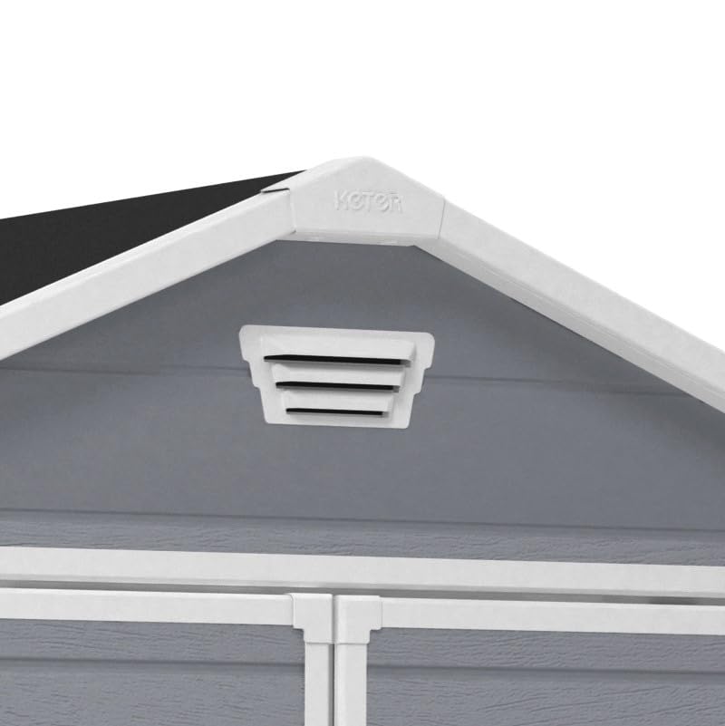 Keter Manor Outdoor Plastic Garden Storage Shed, Grey, 6 x 5 ft