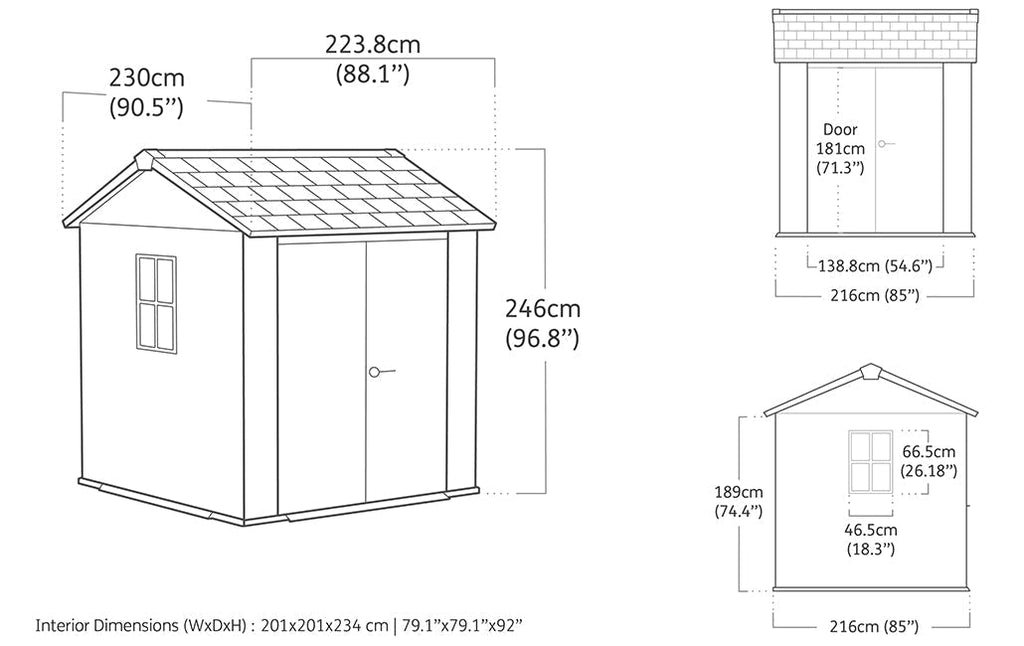 Newton Plus Shed 7.5x7ft - Grey