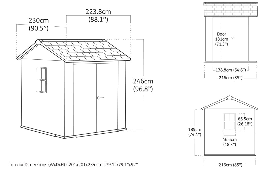 Newton Plus Shed 7.5x7ft - Grey