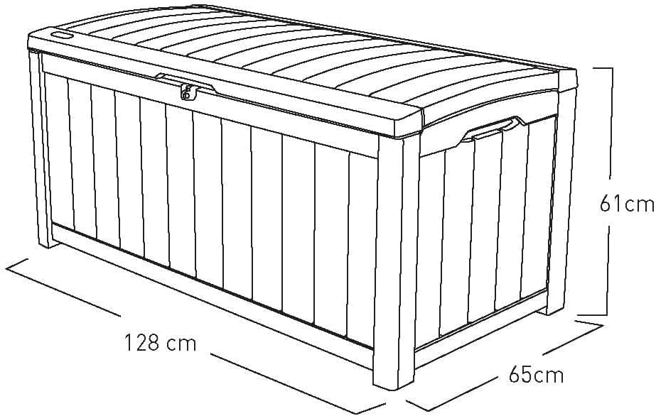 Keter Glenwood 390L Outdoor 60% recycled Garden Furniture Storage Box Brown| Fade Free | All Weather Resistant | Safe and Secure | Zero Maintenance | 2 year Warranty