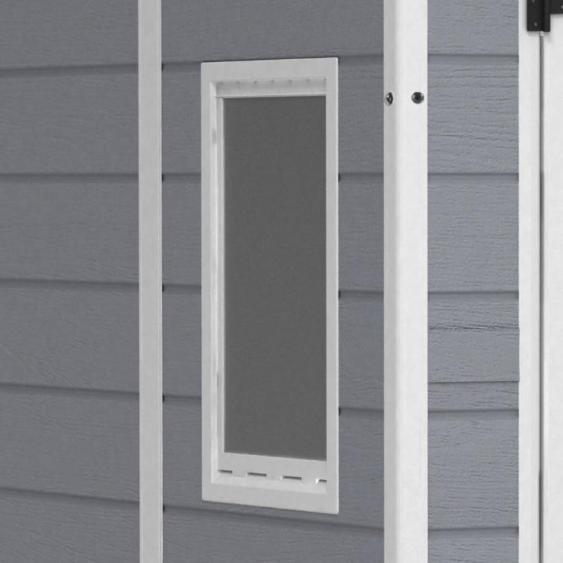 Keter Manor Outdoor Plastic Garden Storage Shed, Grey, 6 x 5 ft