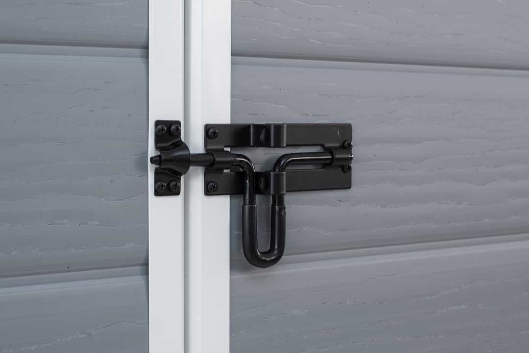 Keter Manor Outdoor Plastic Garden Storage Shed, Grey, 6 x 8 ft