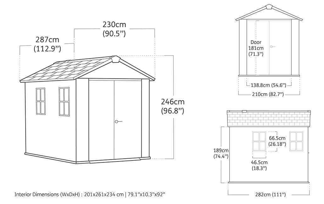 Newton Plus Shed 7.5x9ft - Grey