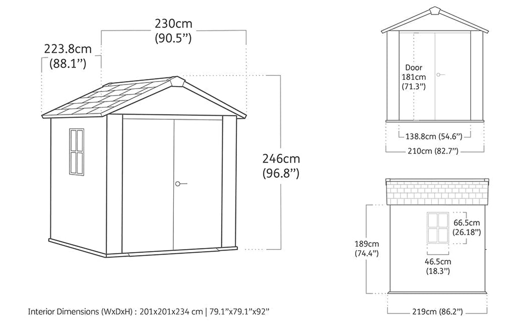 Newton Plus Shed 7.5x7ft - Grey