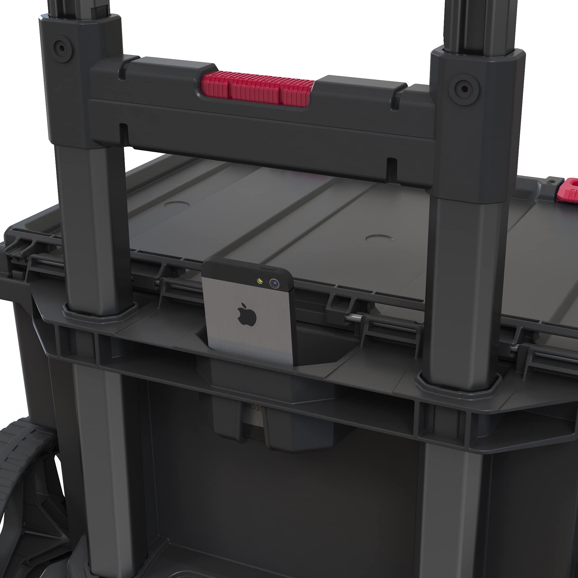 Keter Stack n' Roll Modular DIY Tool Storage System Cart with Wheels, Stackable, Lightweight, Durable, Water Resistant, Black