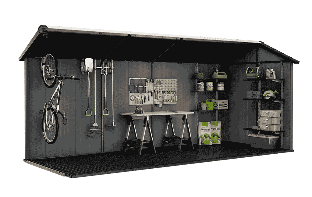 Newton Plus Dual Entry Shed 17x7.5ft - Grey