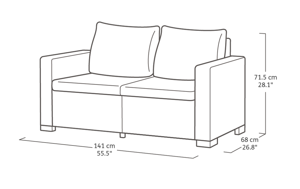California 4 Seater Lounge set - Grey