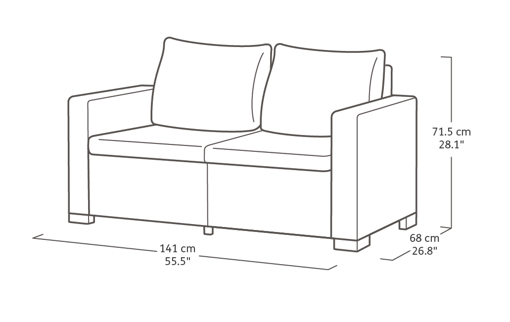 California 4 Seater Lounge set - Grey