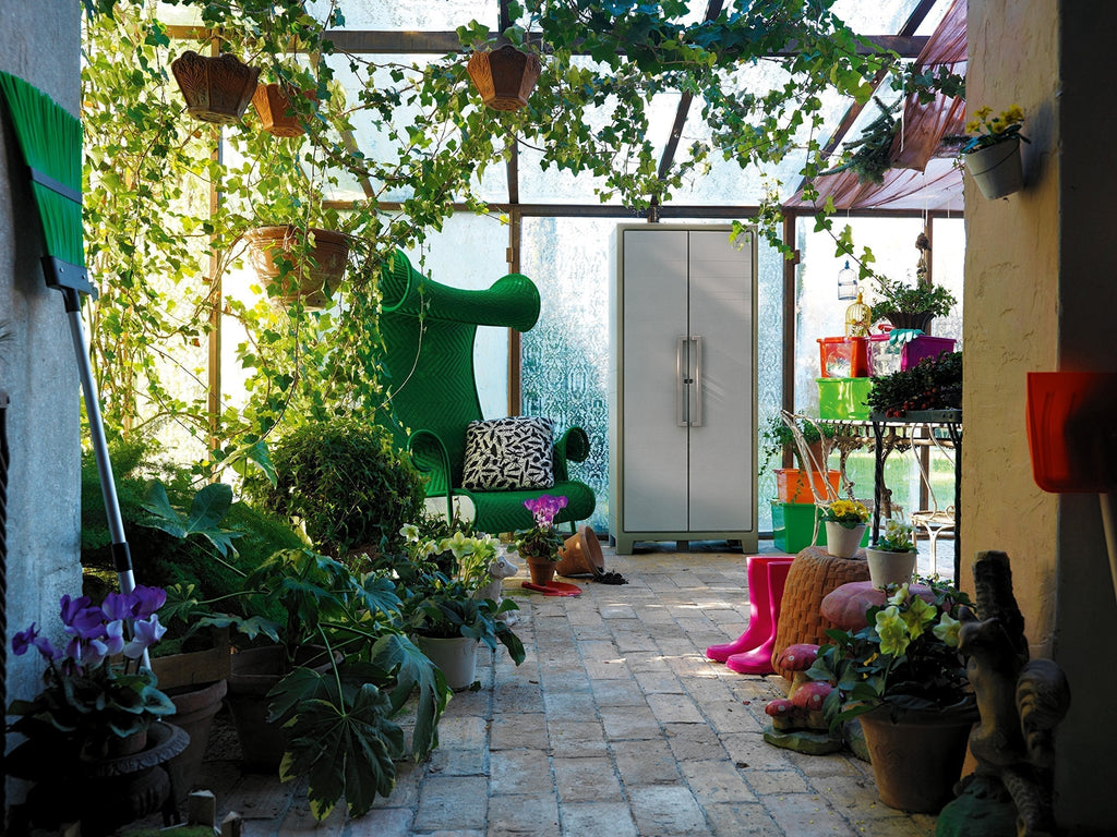 Keter Gulliver High Indoor Garage Utility Multi Purpose Cabinet - Beige/Sand