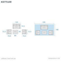 Kettler LaMode 2 Seat Sofa Lounge Set