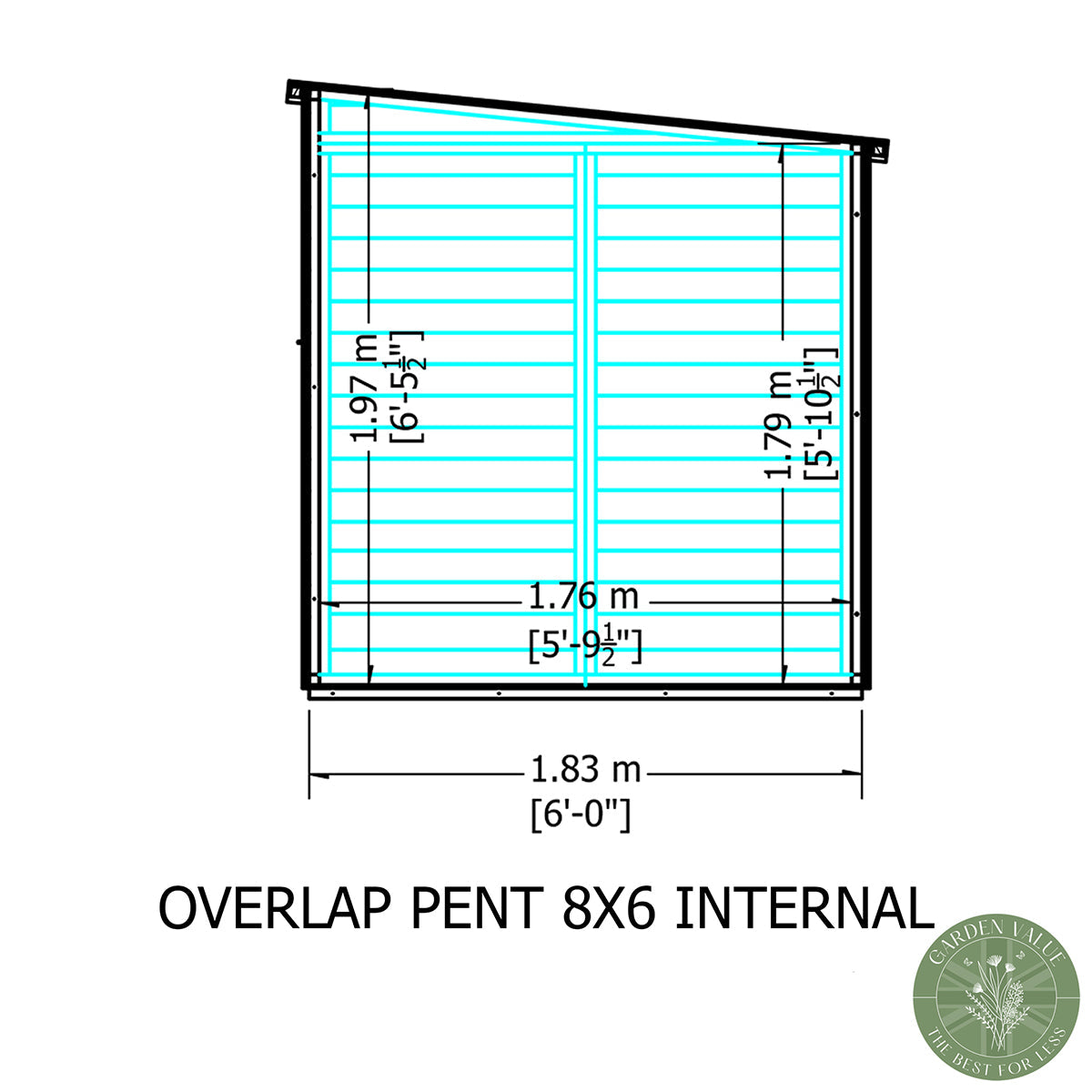 Shire Garden Value Overlap 8ft x 6ft Pent Shed