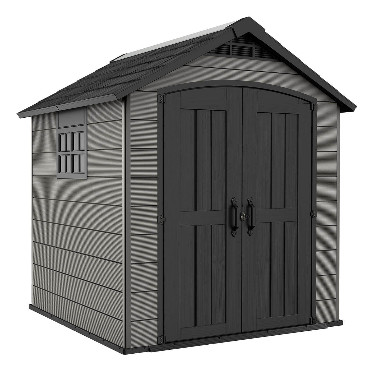 Keter Premier 757 Outdoor Apex Garden Storage Shed 7.5 x 7 feet - Grey