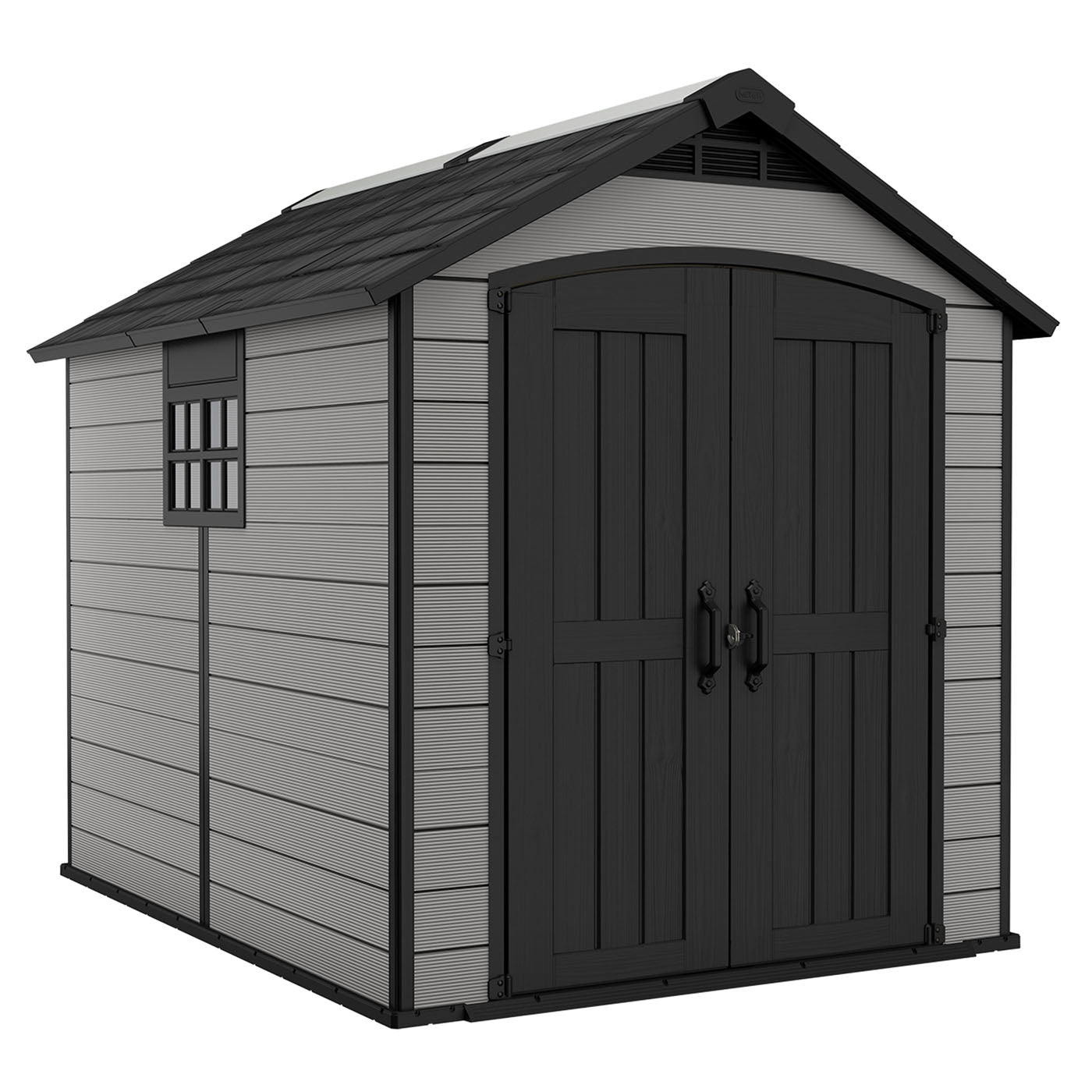 Keter Premier 759 Outdoor Apex Garden Storage Shed 7.5 x 9 feet- Grey