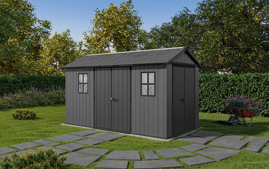Newton Plus Dual Entry Shed 13x7.5ft - Grey
