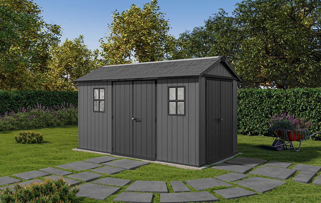 Newton Plus Dual Entry Shed 13x7.5ft - Grey