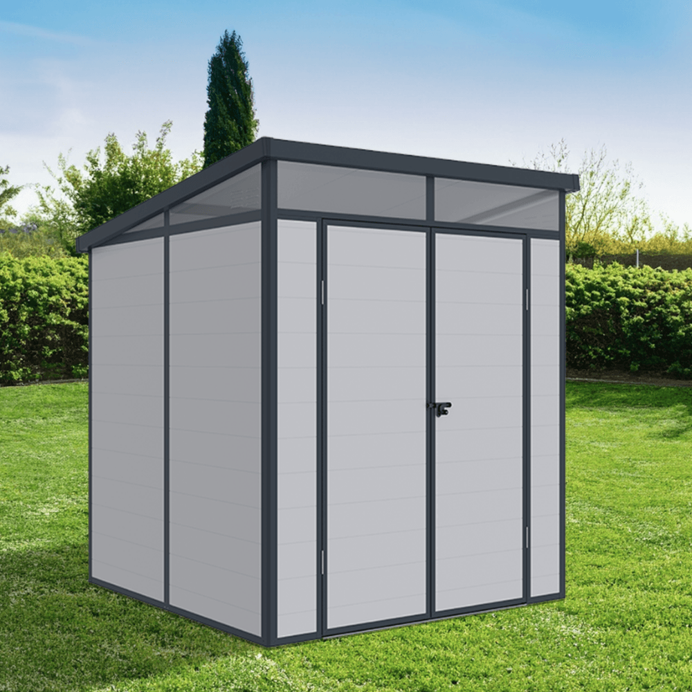 Lotus Canto Plastic Shed 8X6- Light & Dark Grey