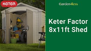 Keter Factor Outdoor Apex Garden Storage Shed 8 x 11 feet - Beige