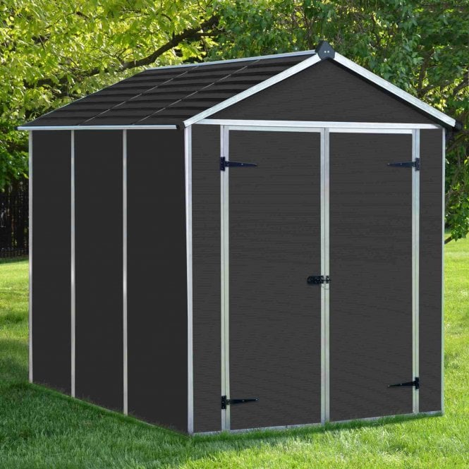 Palram-Canopia Rubicon 6X8 Polycarbonate Shed - Dark Grey