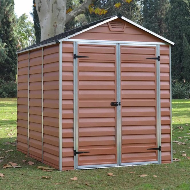 Palram-Canopia Skylight Plastic Amber Apex Shed 6X8