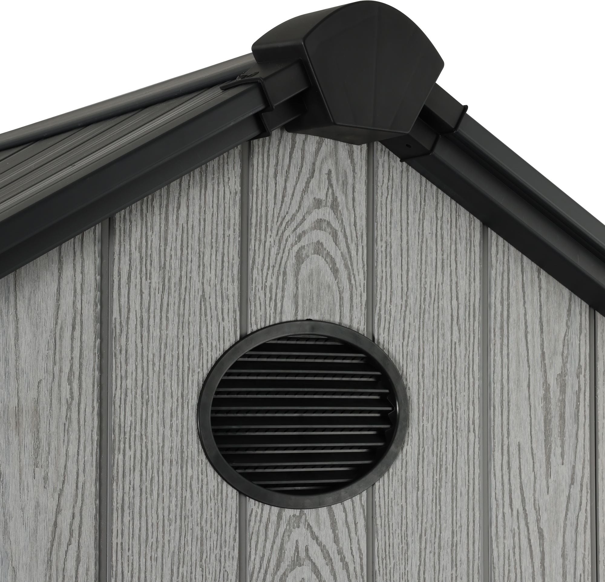 Pro Grade 8ft x 12ft Premium Plastic Double Door Garden Shed - Grey Wood Touch Texture