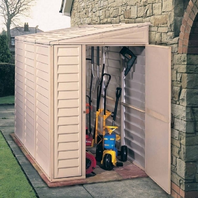 Saffron Plastic Lean-To Pent Shed 4X8